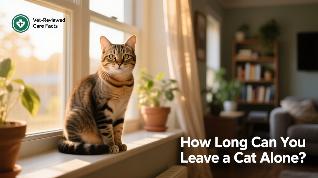 A relaxed domestic cat sitting by a sunlit window, looking calm but alert