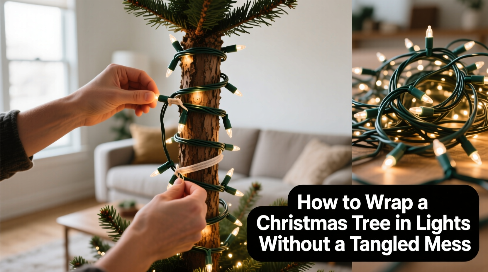 how to wrap a christmas tree in lights without creating tangled messes