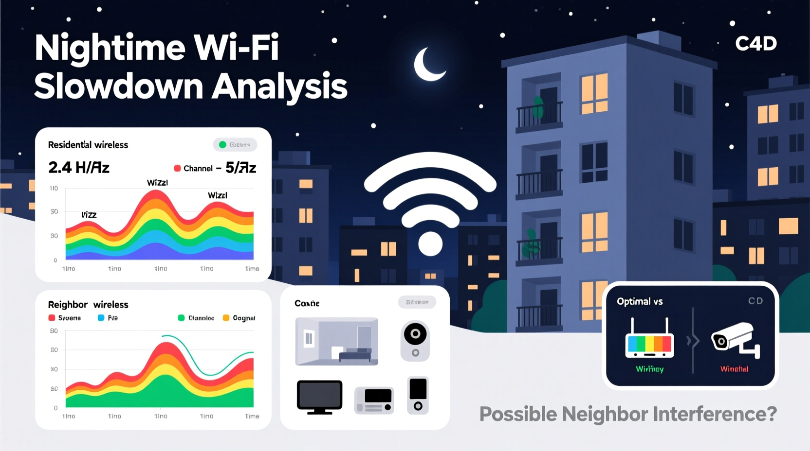 why is my wifi slow only at night could neighbors be affecting my signal