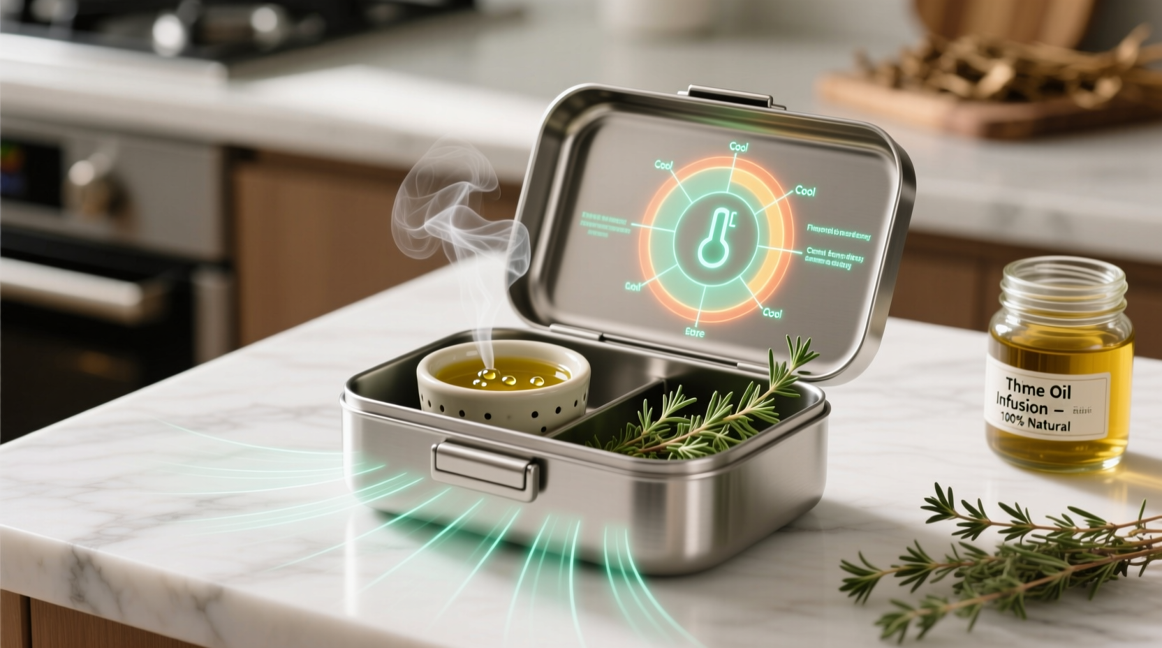 eco friendly cleaning thyme oil for lunch box mold prevention