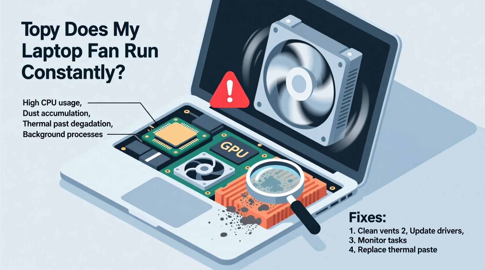 why does my laptop fan run constantly even when idle fixes