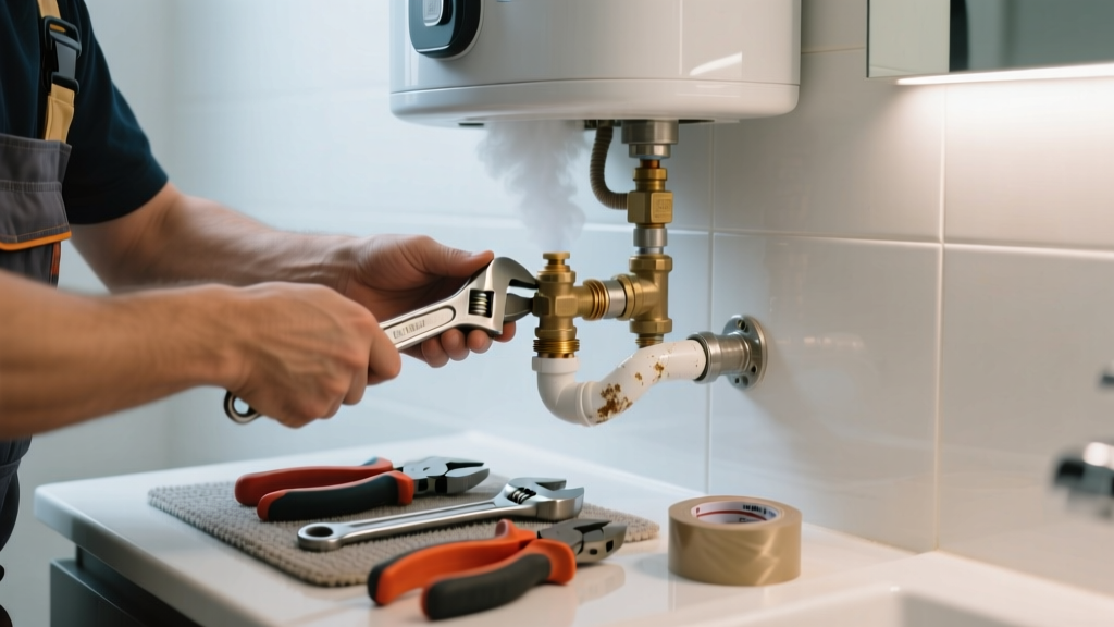 Fixing a Noisy Water Heater in the Bathroom