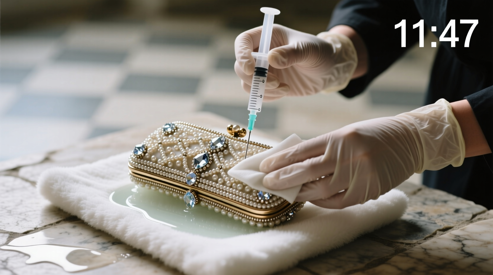 how to wash a beaded evening clutch safely