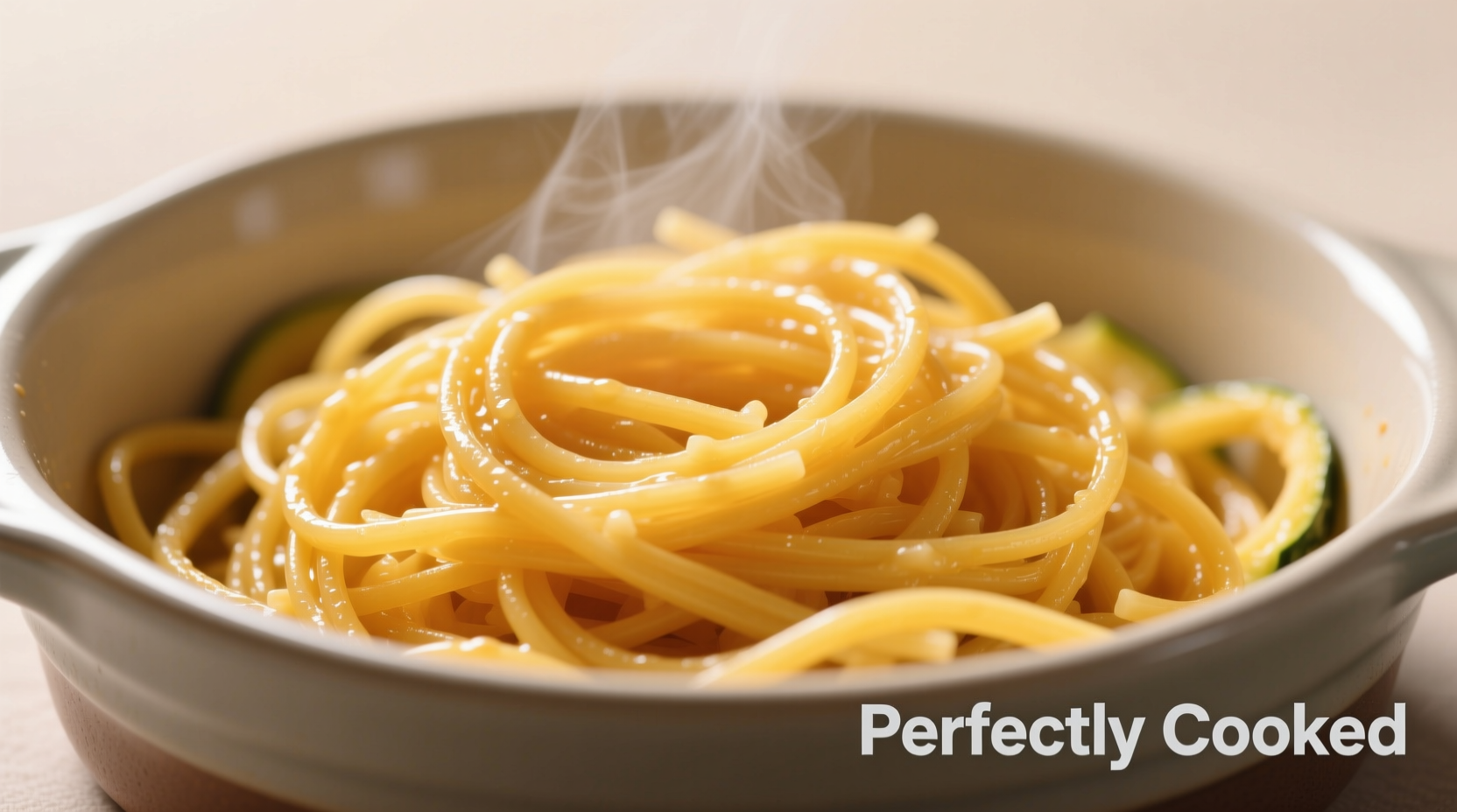 Perfectly cooked spaghetti squash strands in microwave-safe dish