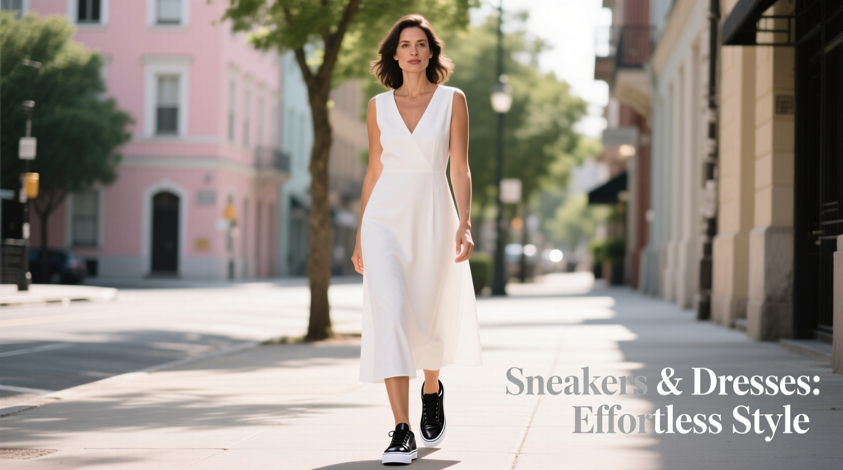 how to pair sneakers with dresses without looking mismatched