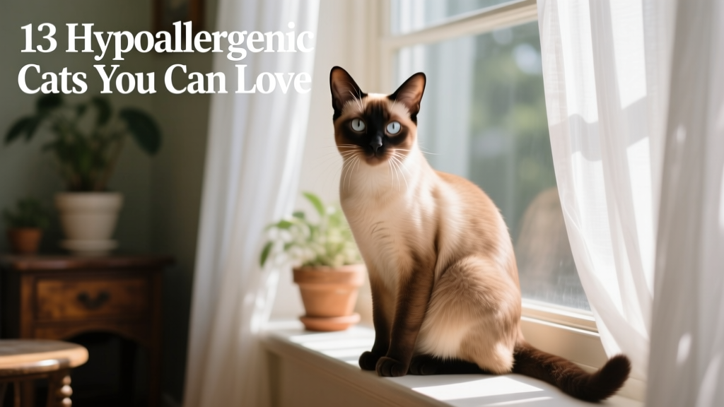 Balinese cat sitting gracefully on a sunlit windowsill, showing its long, silky coat