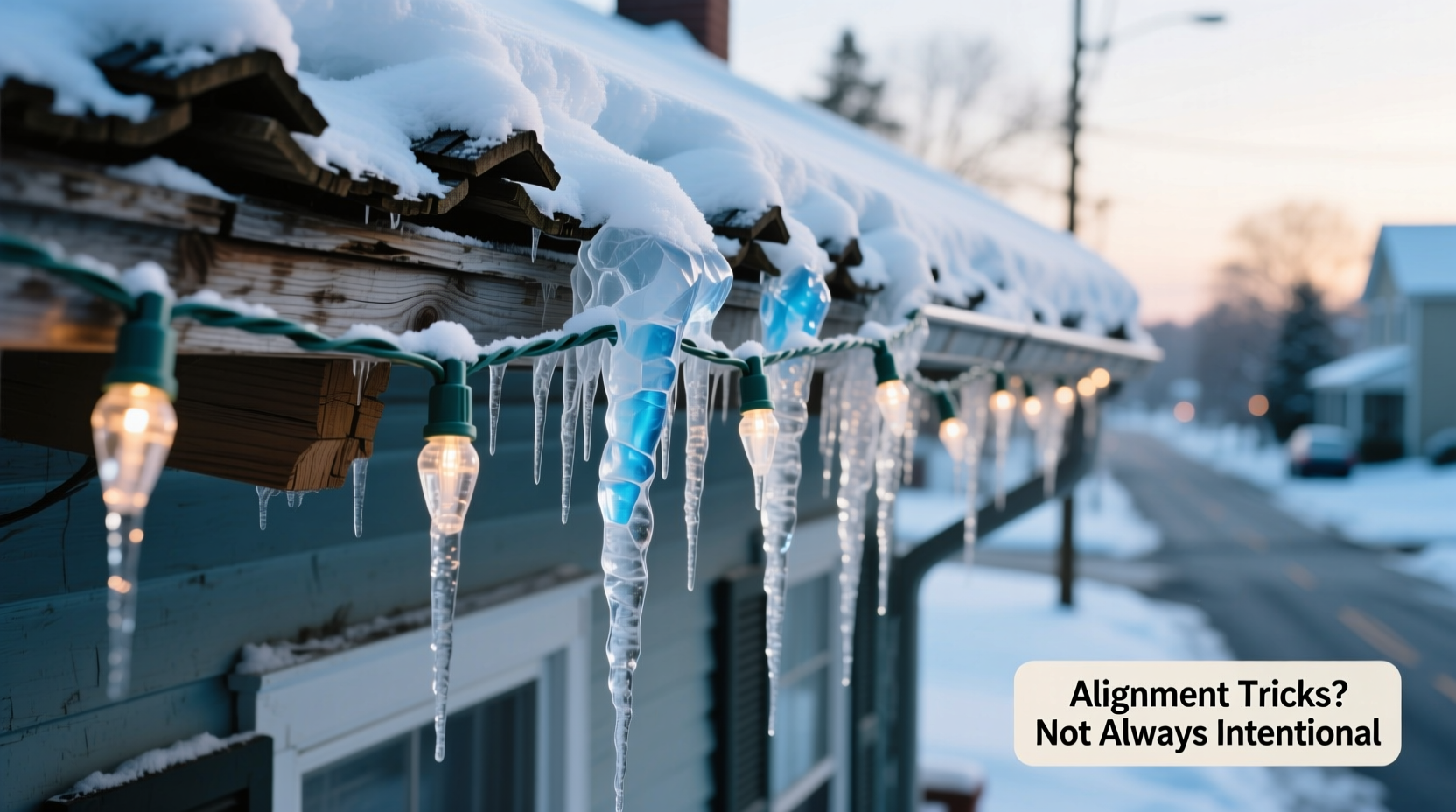 why do icicle lights look uneven on some rooftops alignment tricks