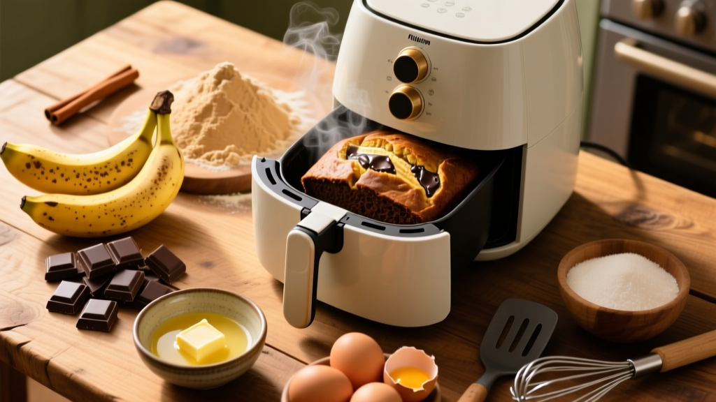 Air Fryer Chocolate Banana Bread Recipe