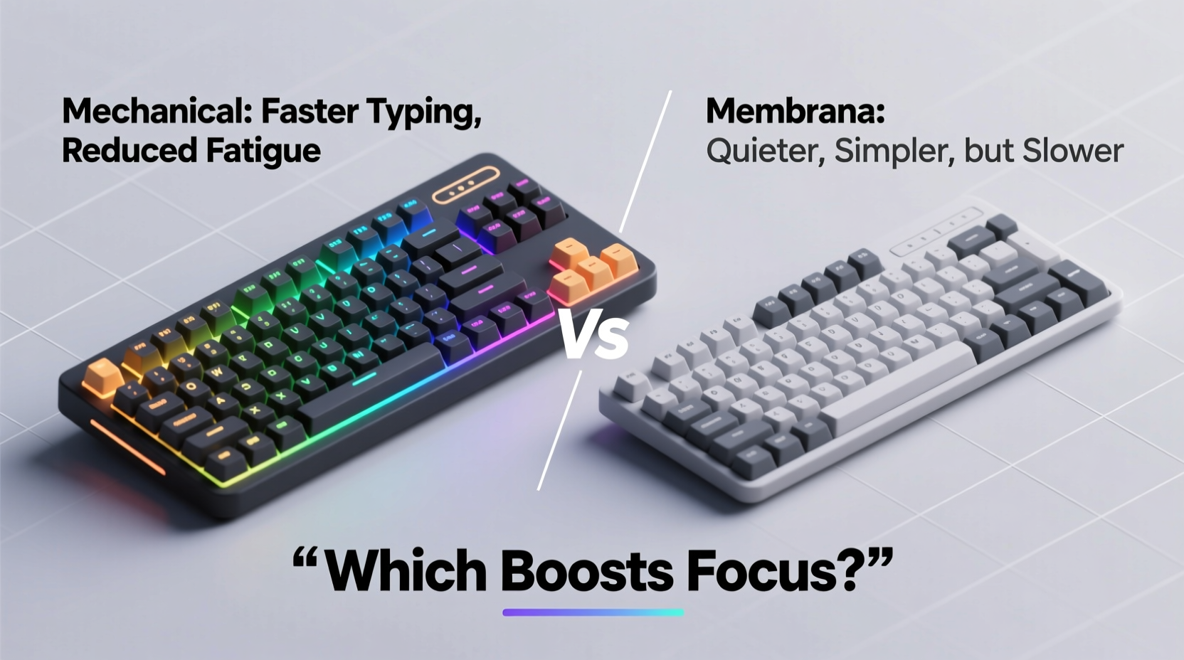 mechanical keyboard vs membrane for writers and coders which boosts focus