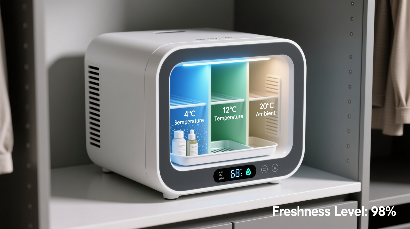skincare fridge in closet ventilation stability guide