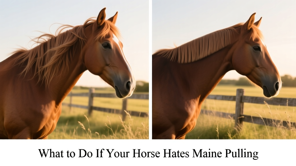 Side-by-side comparison showing a naturally pulled mane versus a scissor-cut mane
