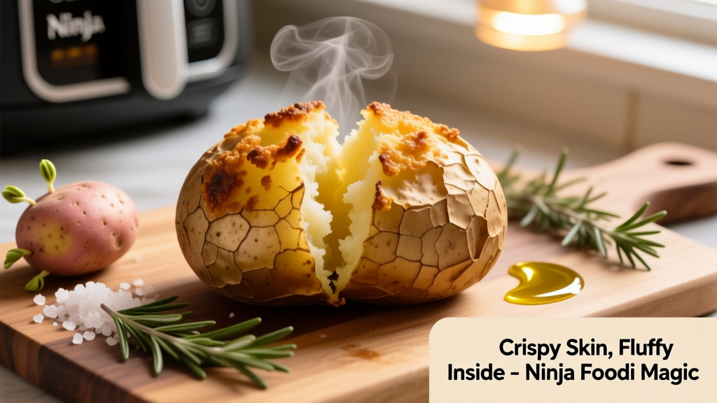 Crispy Baked Potato in Ninja Foodi: Skin & Fluffy Inside
