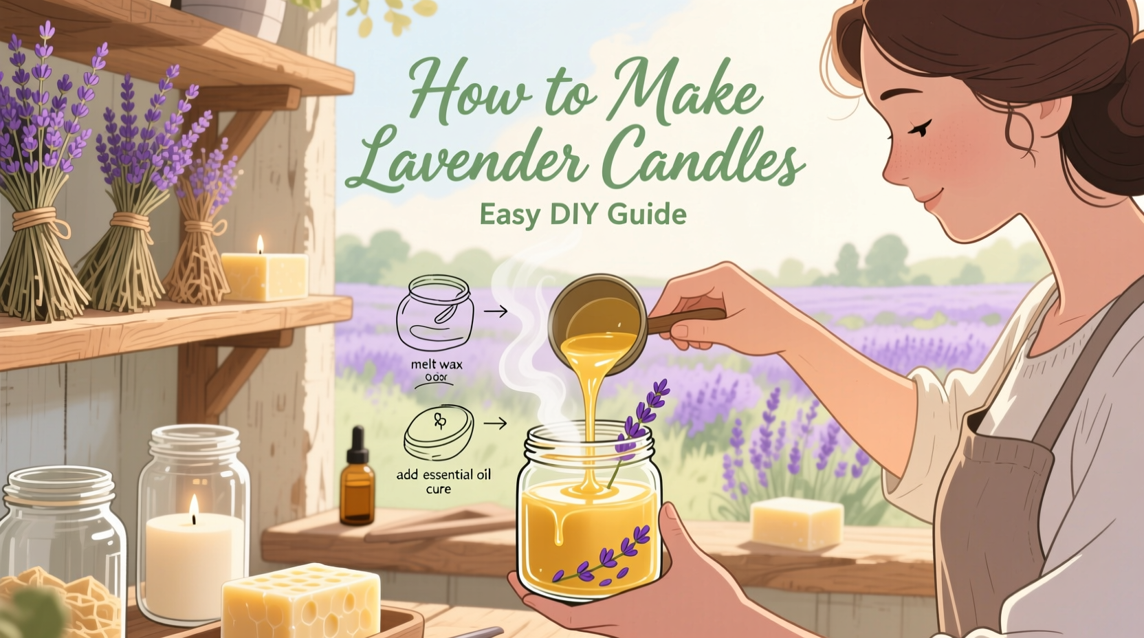 DIY Lavender Candles in 5 Steps | TheHomeSprouts