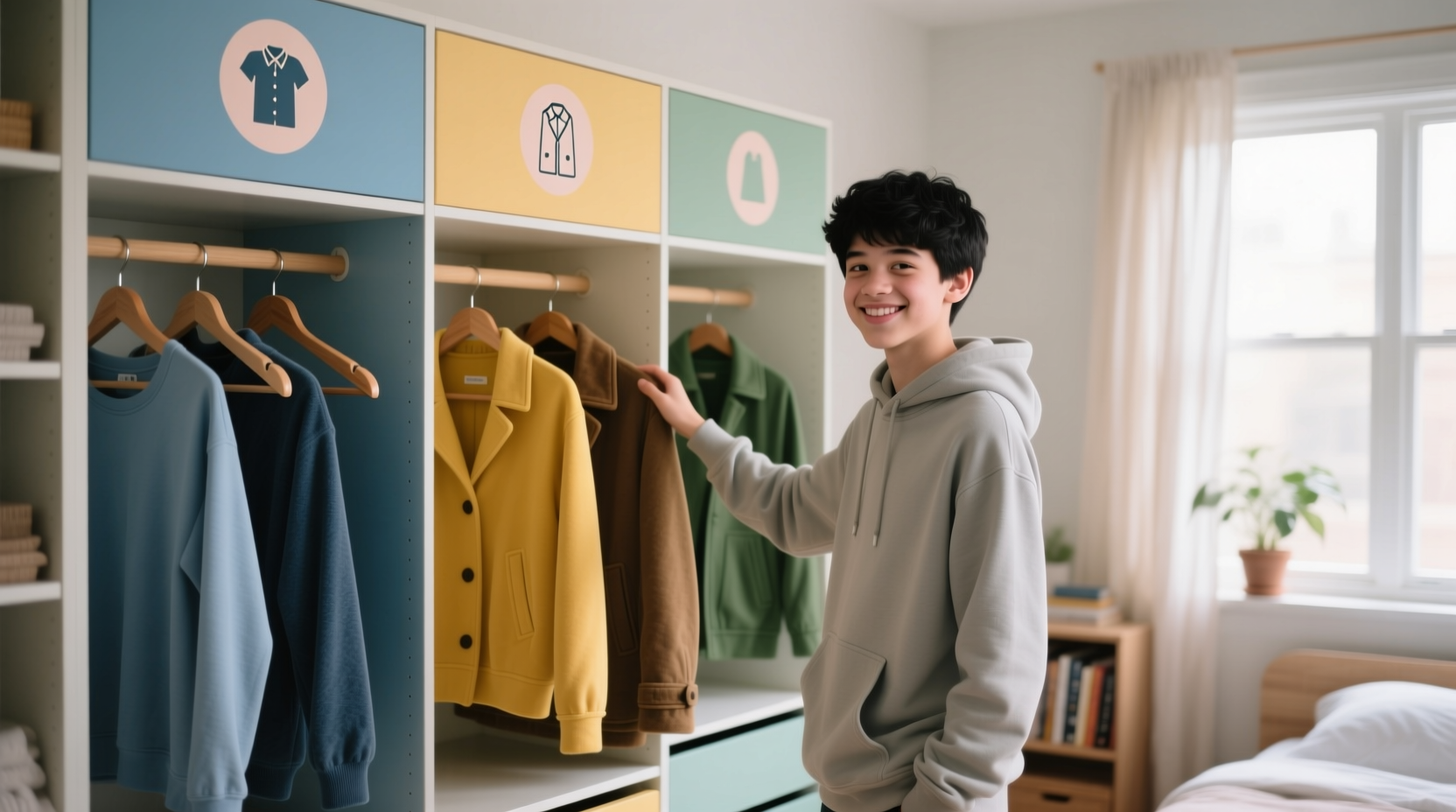 closet organization tips for neurodivergent teens