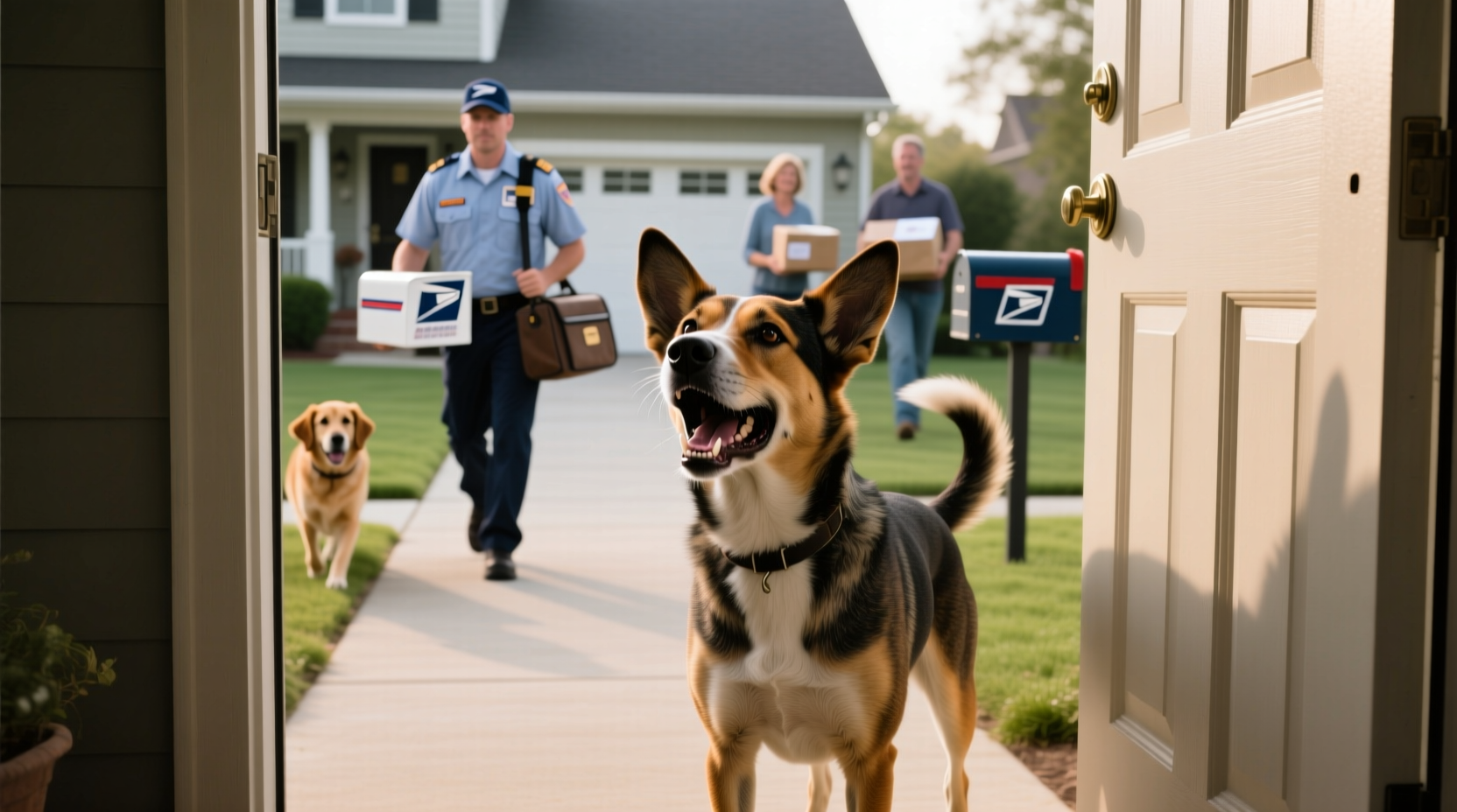 why does my dog bark at the mail carrier but not other visitors