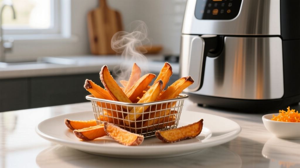 Crispy Frozen Sweet Potato Fries in the Air Fryer