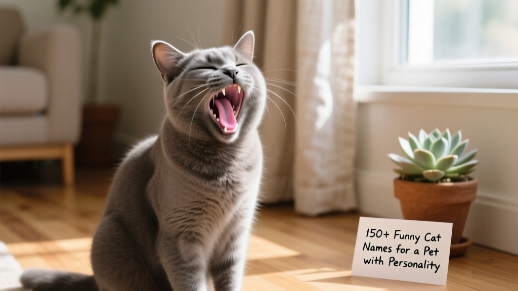 gray cat yawning