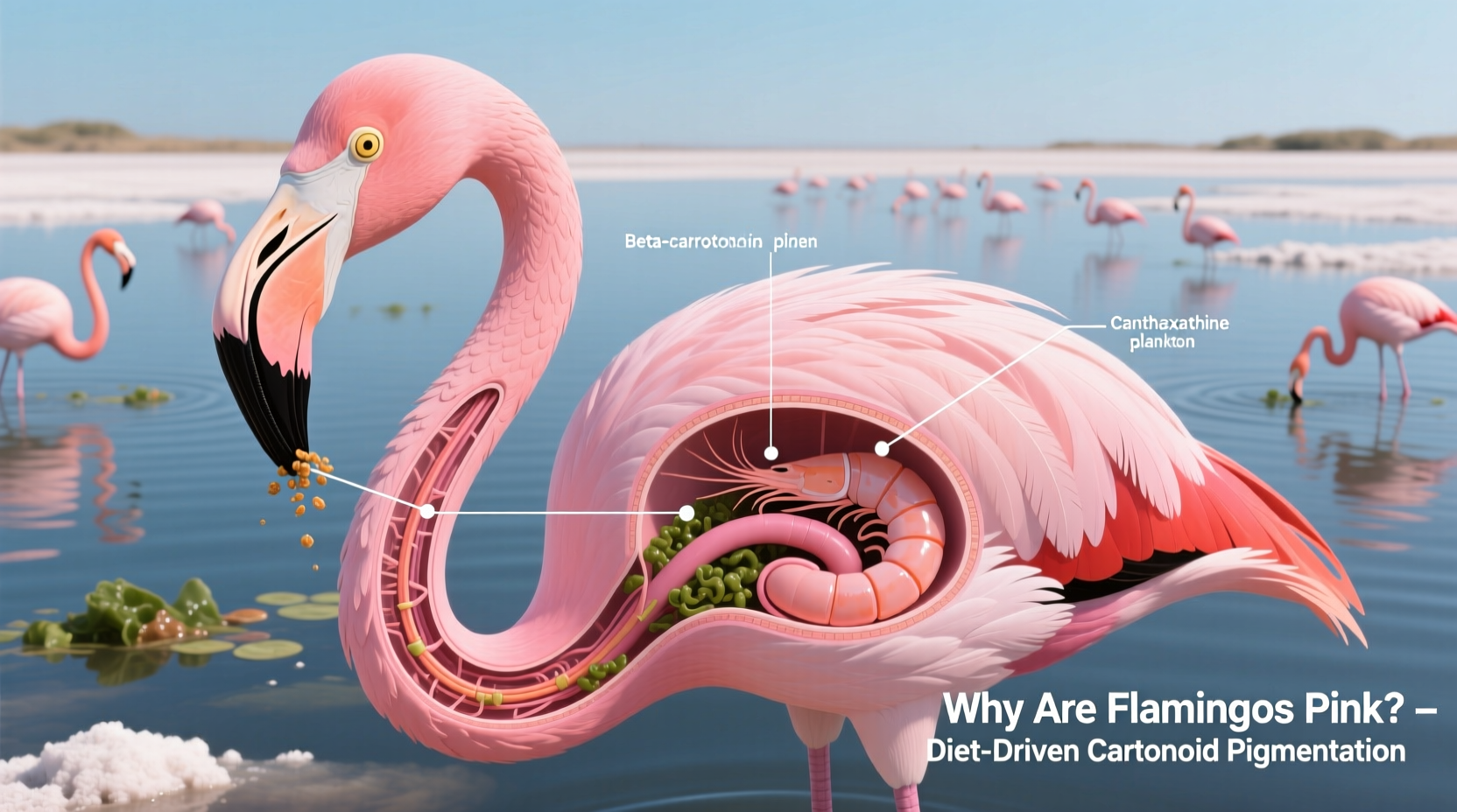 why are flamingos pink biological explanation regarding diet