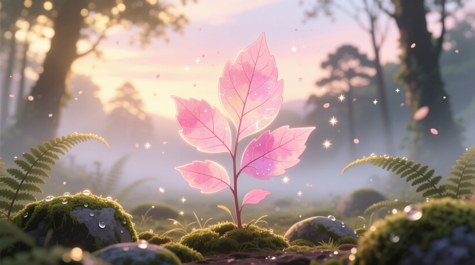 pink leaves plant