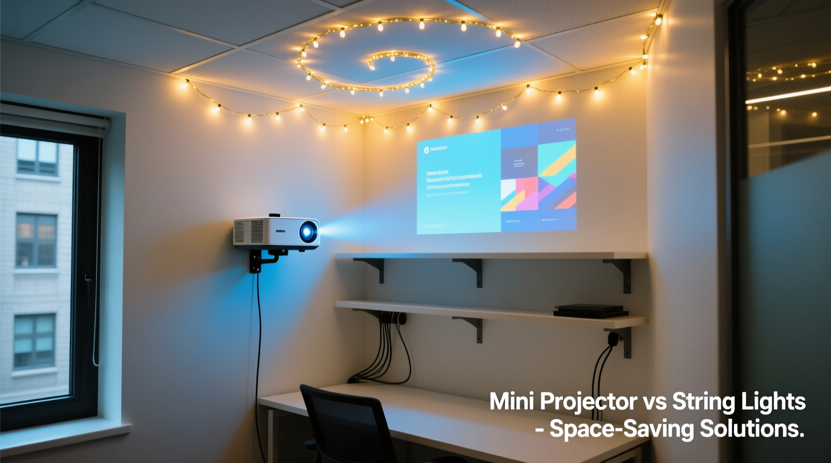 mini projector vs string lights for tiny spaces like offices