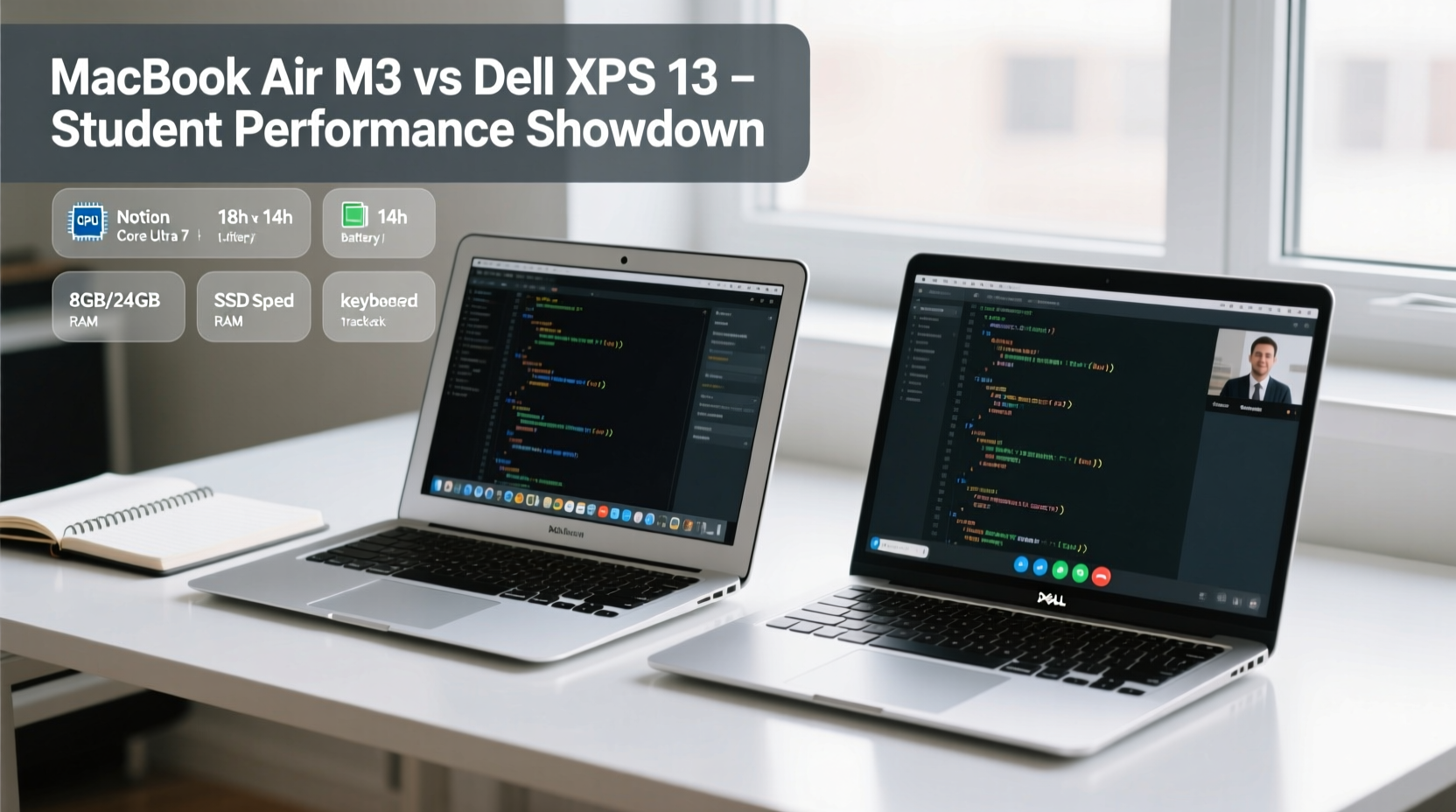 macbook air m3 vs dell xps 13 which ultrabook performs better for students