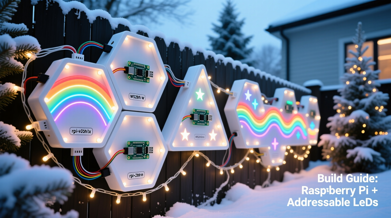 how to build a modular christmas light display using raspberry pi and addressable leds