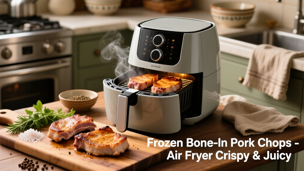 Frozen Bone-In Pork Chops in Air Fryer (Crispy & Juicy!)