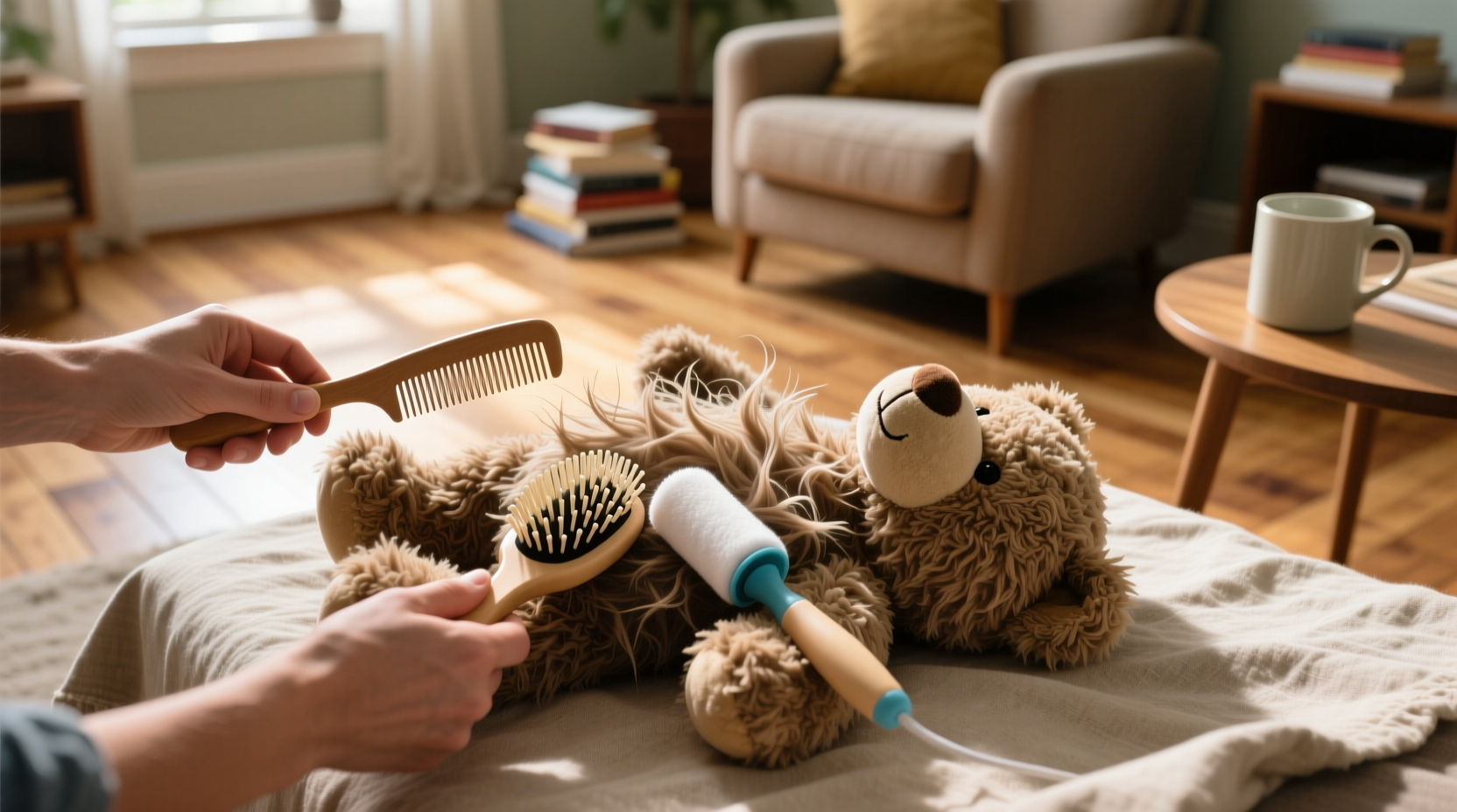 how to revive flattened plushie fur after tumble drying