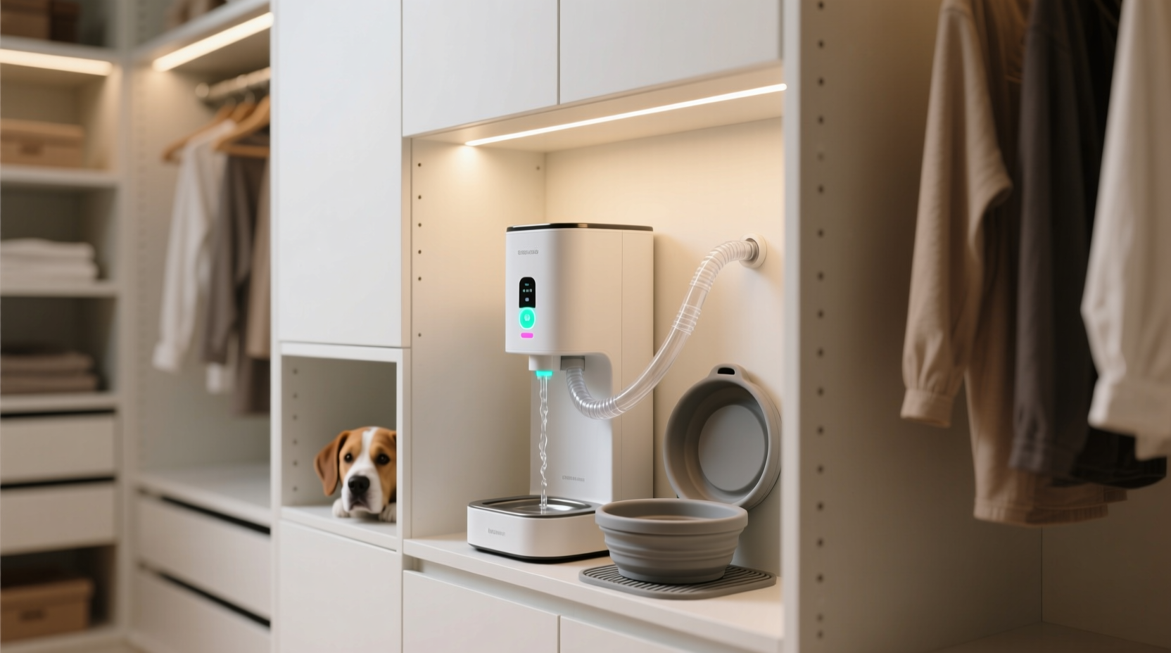 closet organization tips pet hydration station