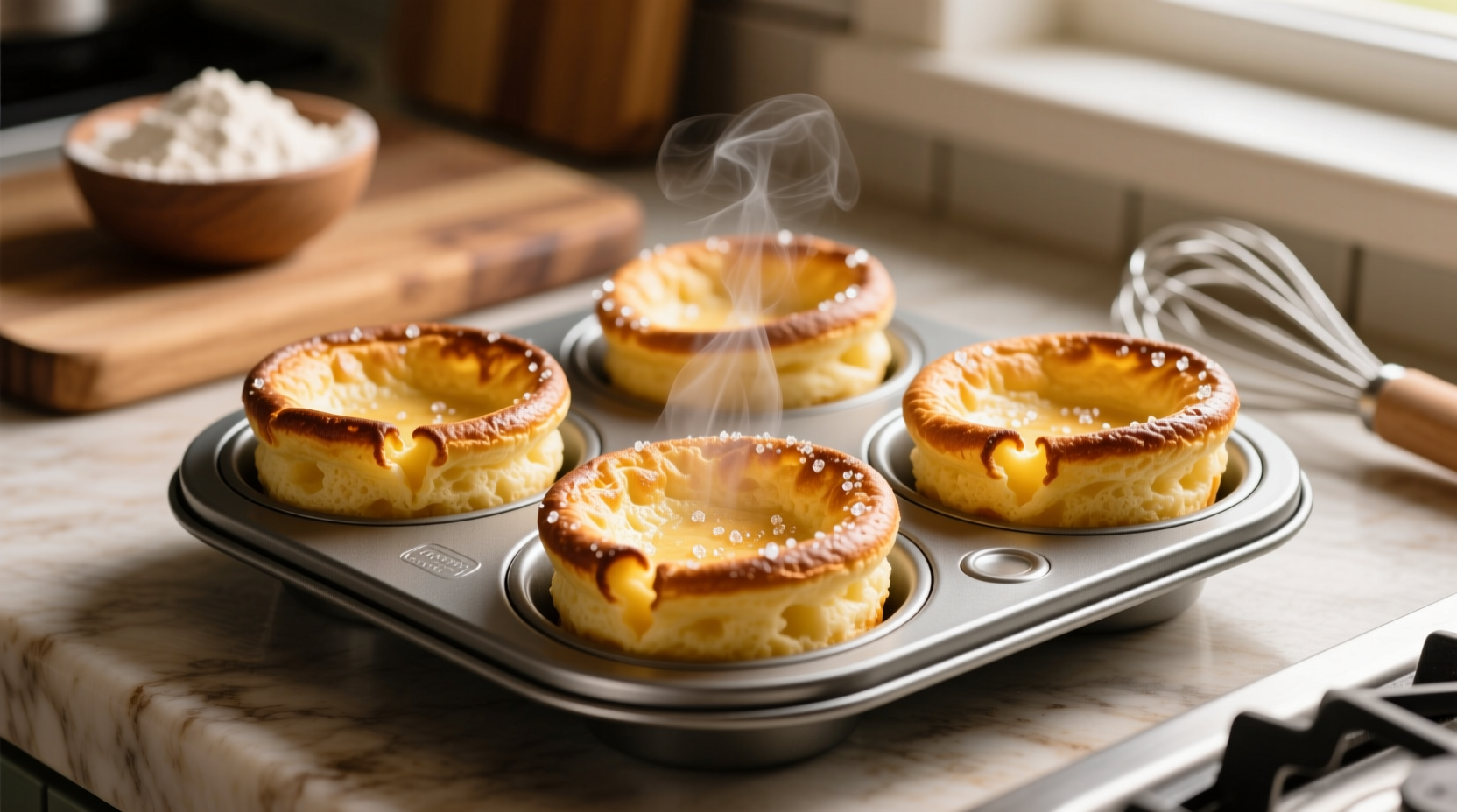 make mini dutch baby pancakes in a muffin tin