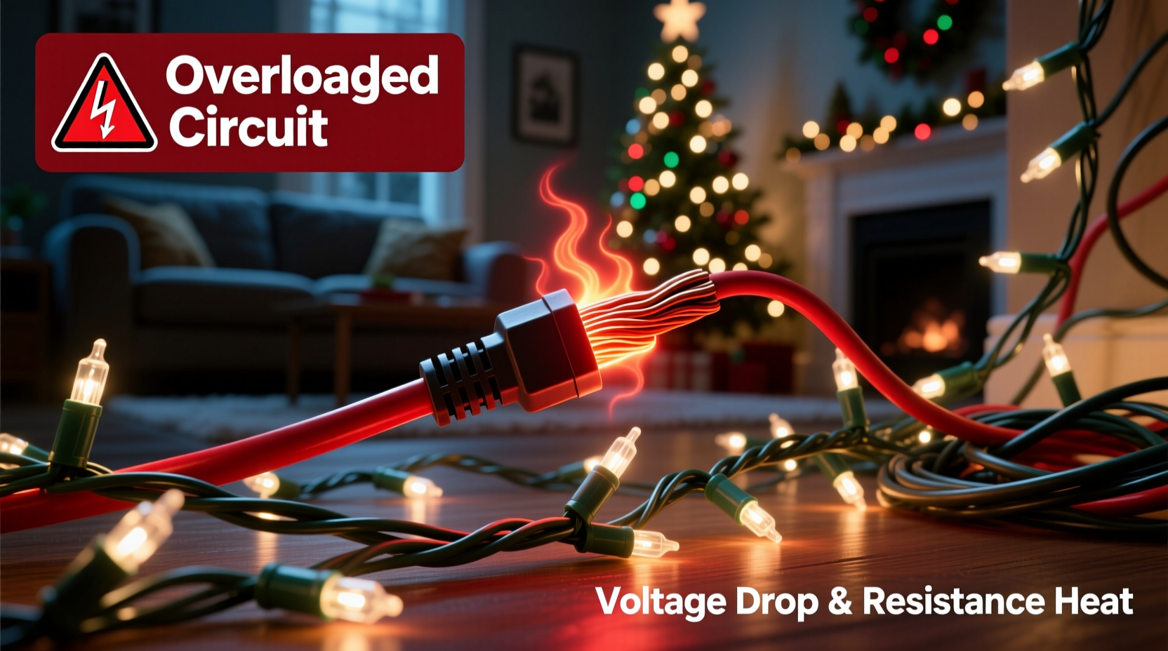 why do my extension cords heat up when powering multiple light strands