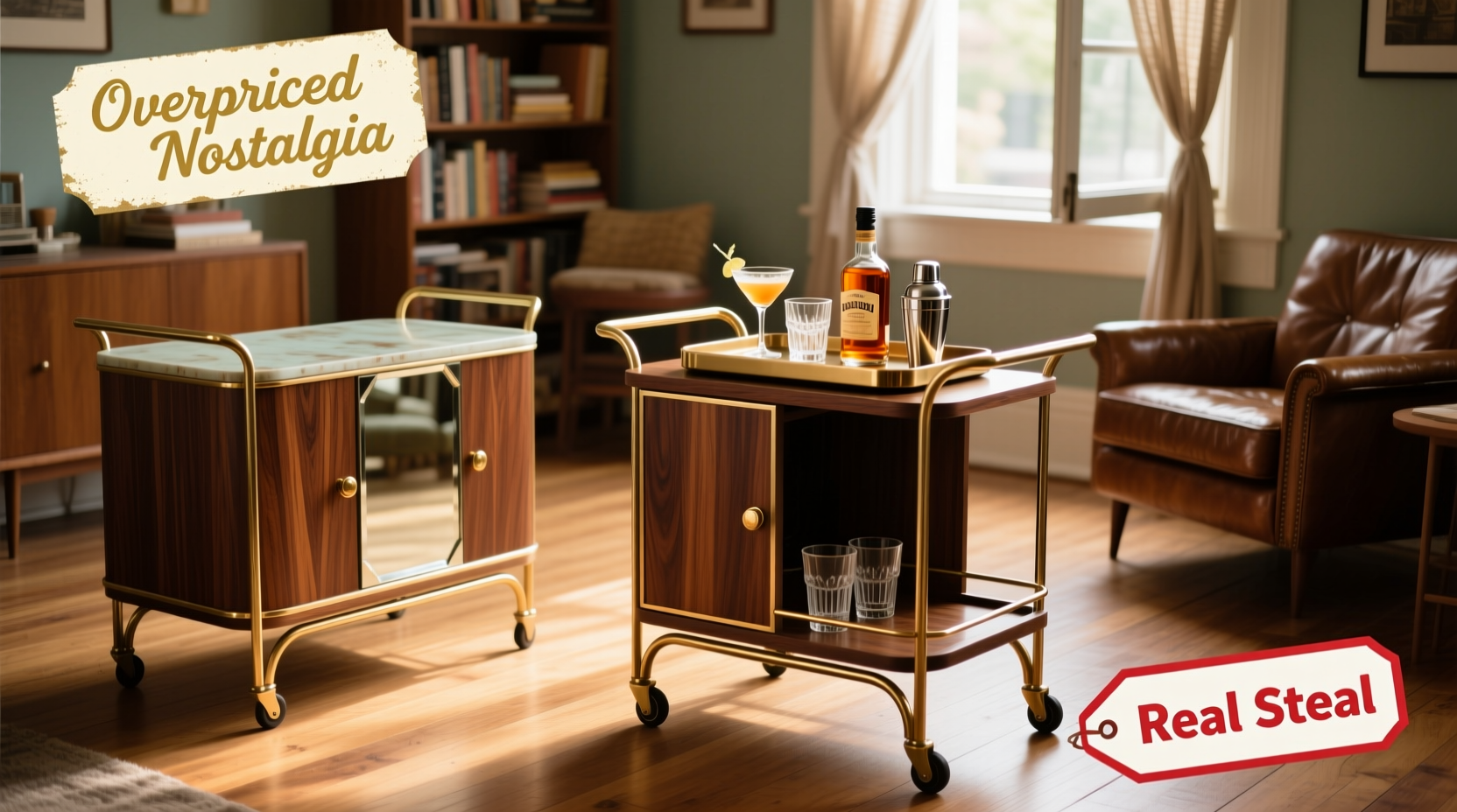 vintage bar carts on Etsy real steal or overpriced nostalgia