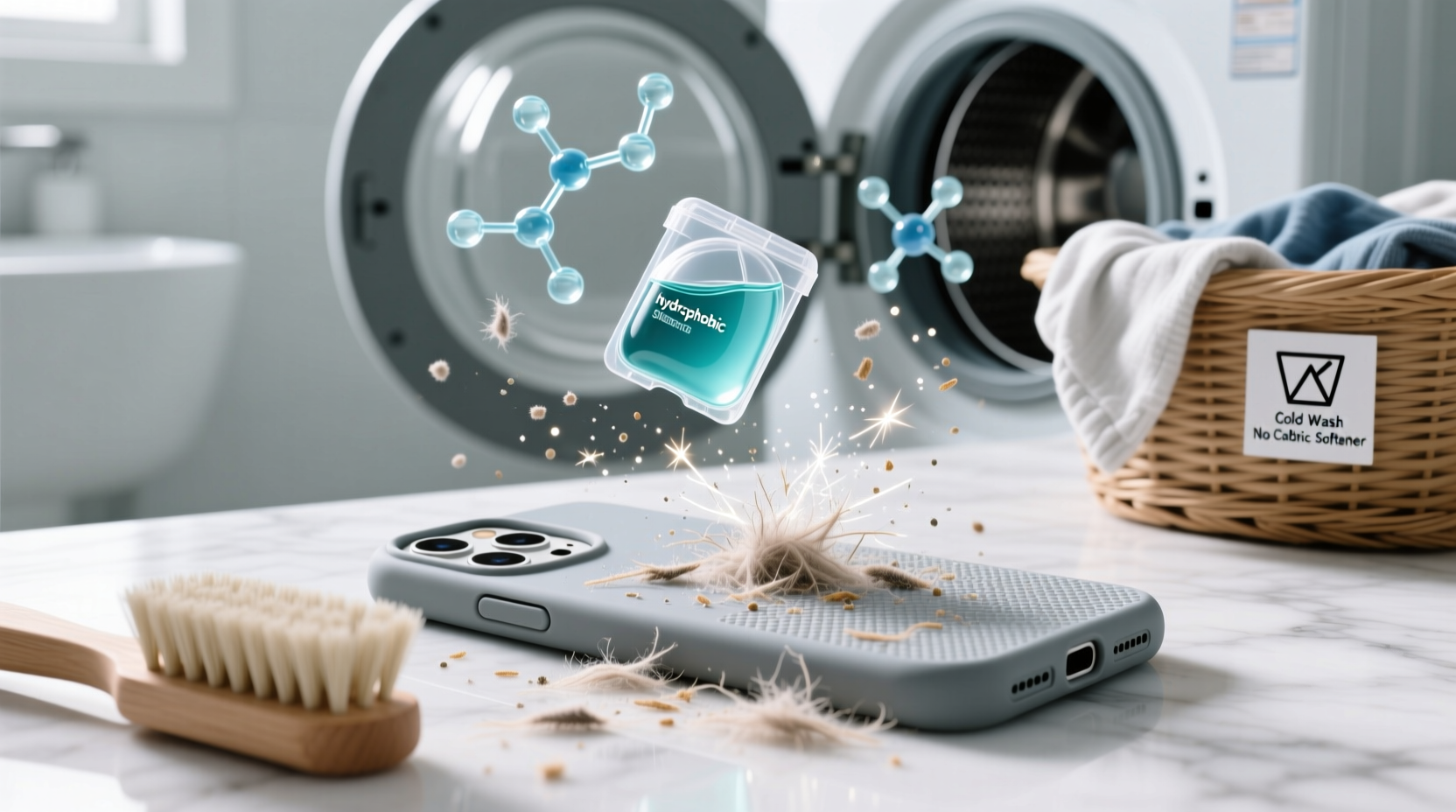 how to clean a silicone phone case after laundry