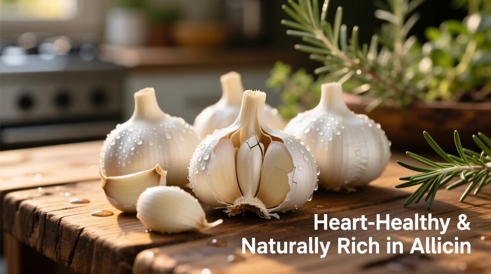 Fresh garlic cloves with heart health benefits