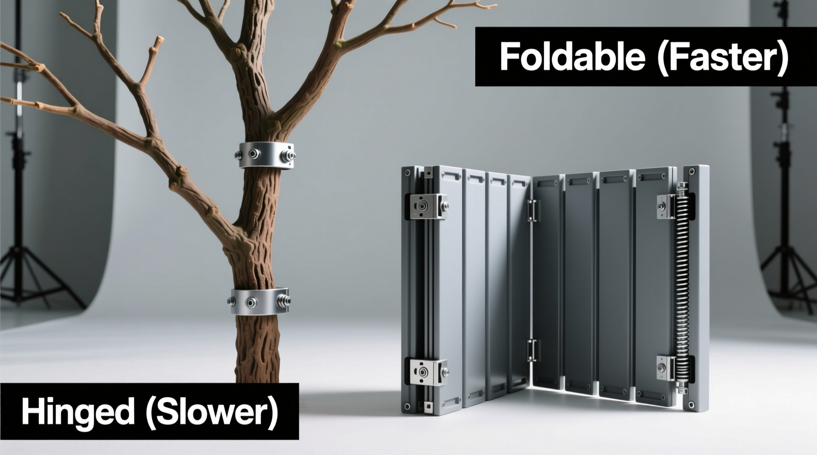 hinged vs foldable artificial tree branches which assembles faster