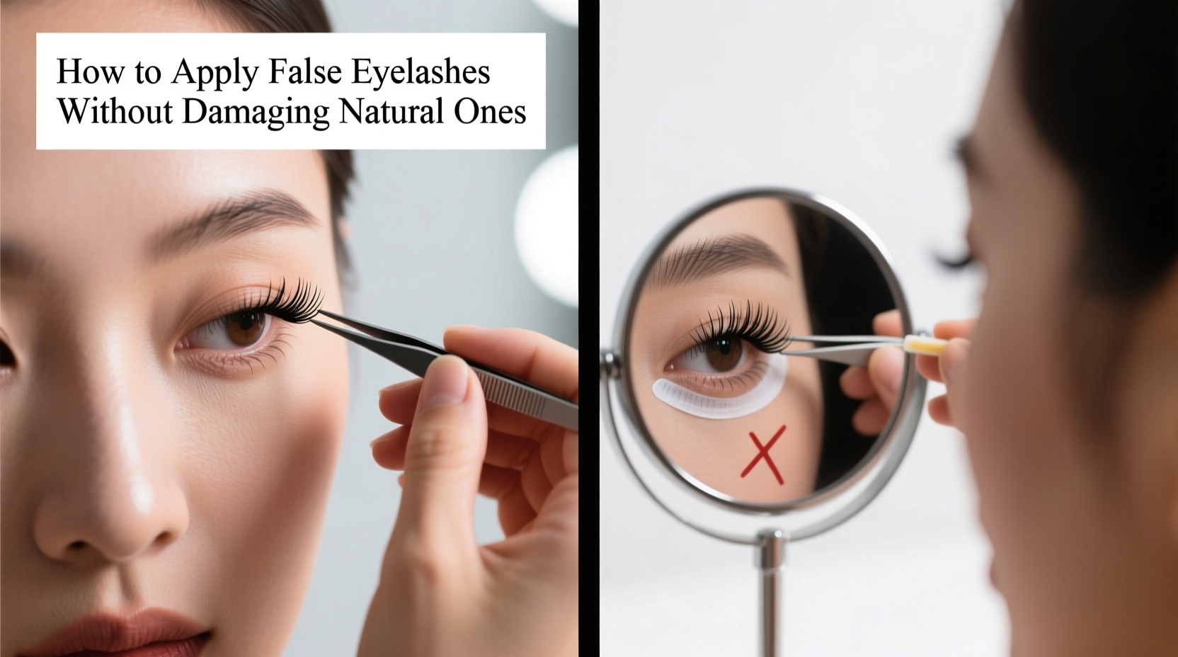 how to apply false eyelashes without damaging natural ones