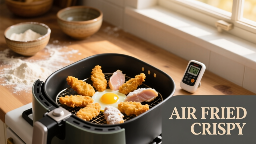 Flour & Egg Chicken Tenders Air Fried (Crispy!) 