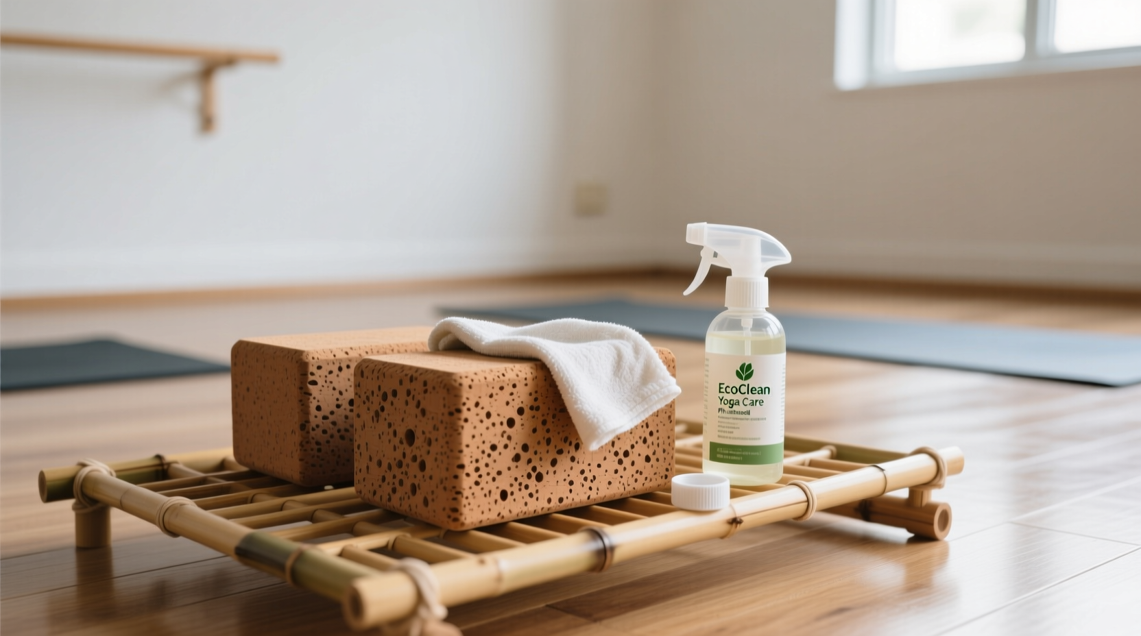 eco friendly cork yoga brick cleaning