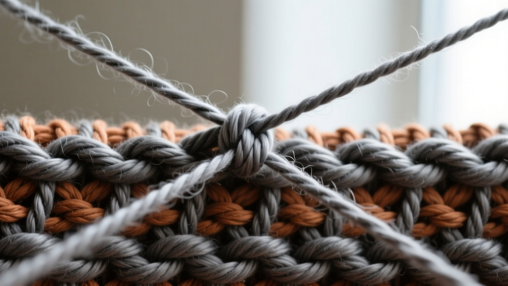 Macro photo of smoke-colored WildFire thread weaving through a tight brick-stitch base, highlighting tension and secure knots.