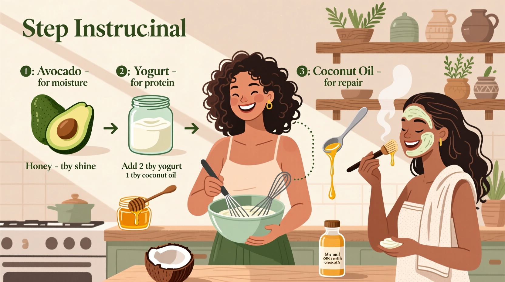 how to make your own natural hair mask using pantry staples