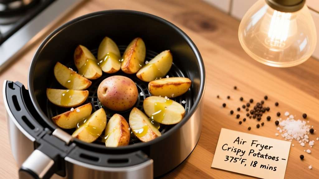 Crispy Sliced Baked Potato in Air Fryer (Easy Recipe)