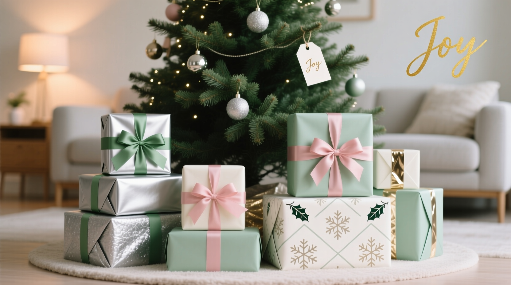 how to coordinate your christmas gift wrap with your tree color scheme