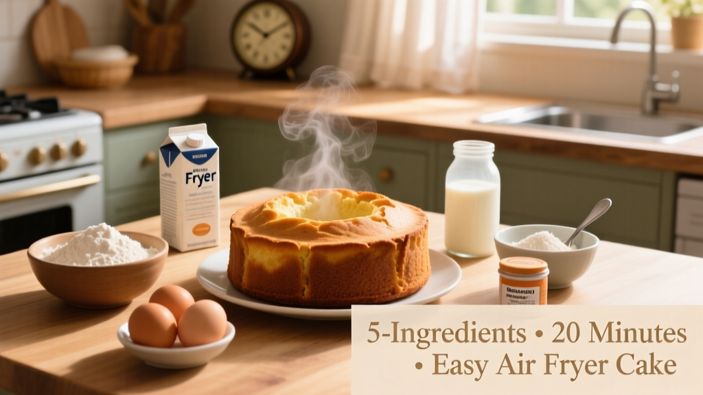 Easy Air Fryer Cake Recipe (5-Ingredient, 20 Min!)
