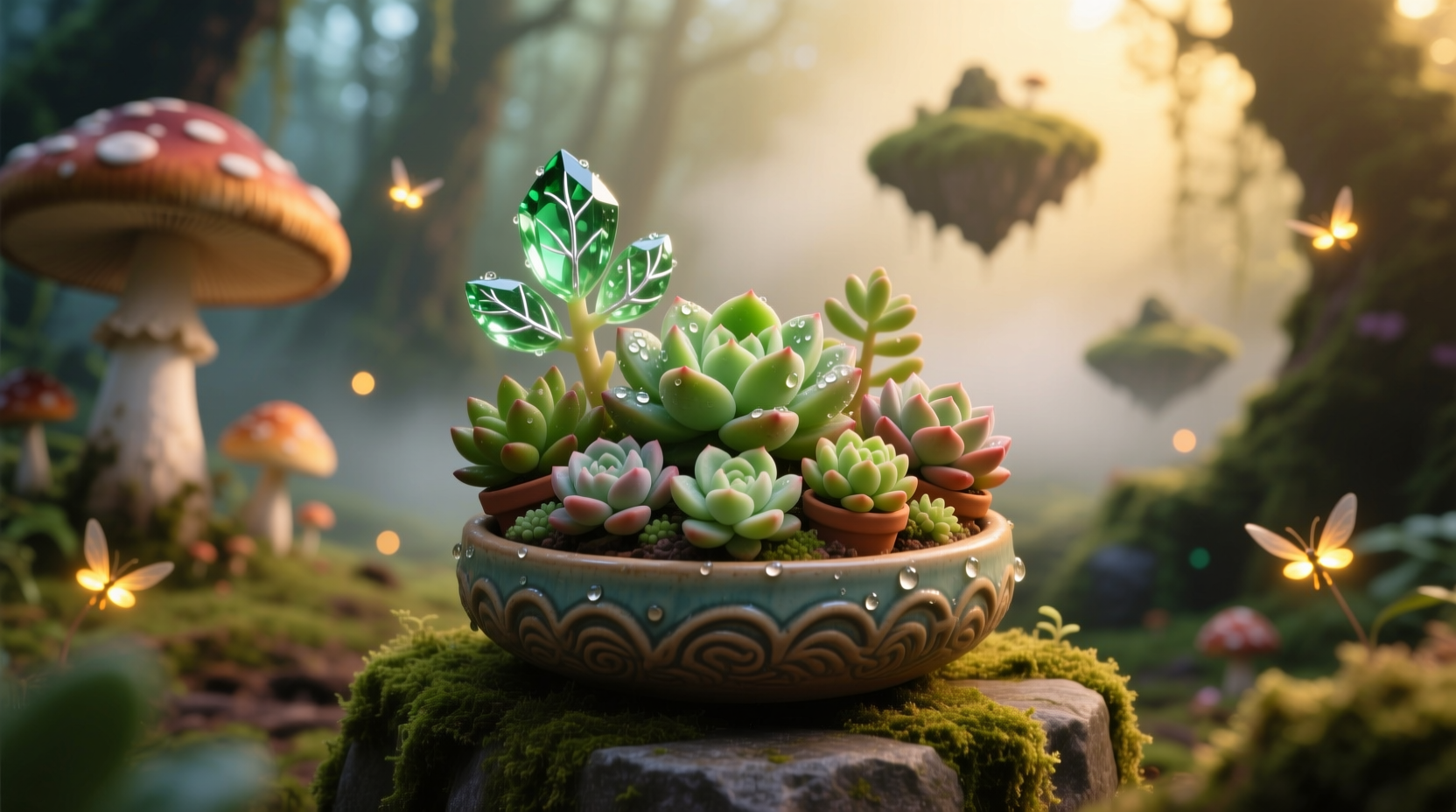 tiny potted succulents