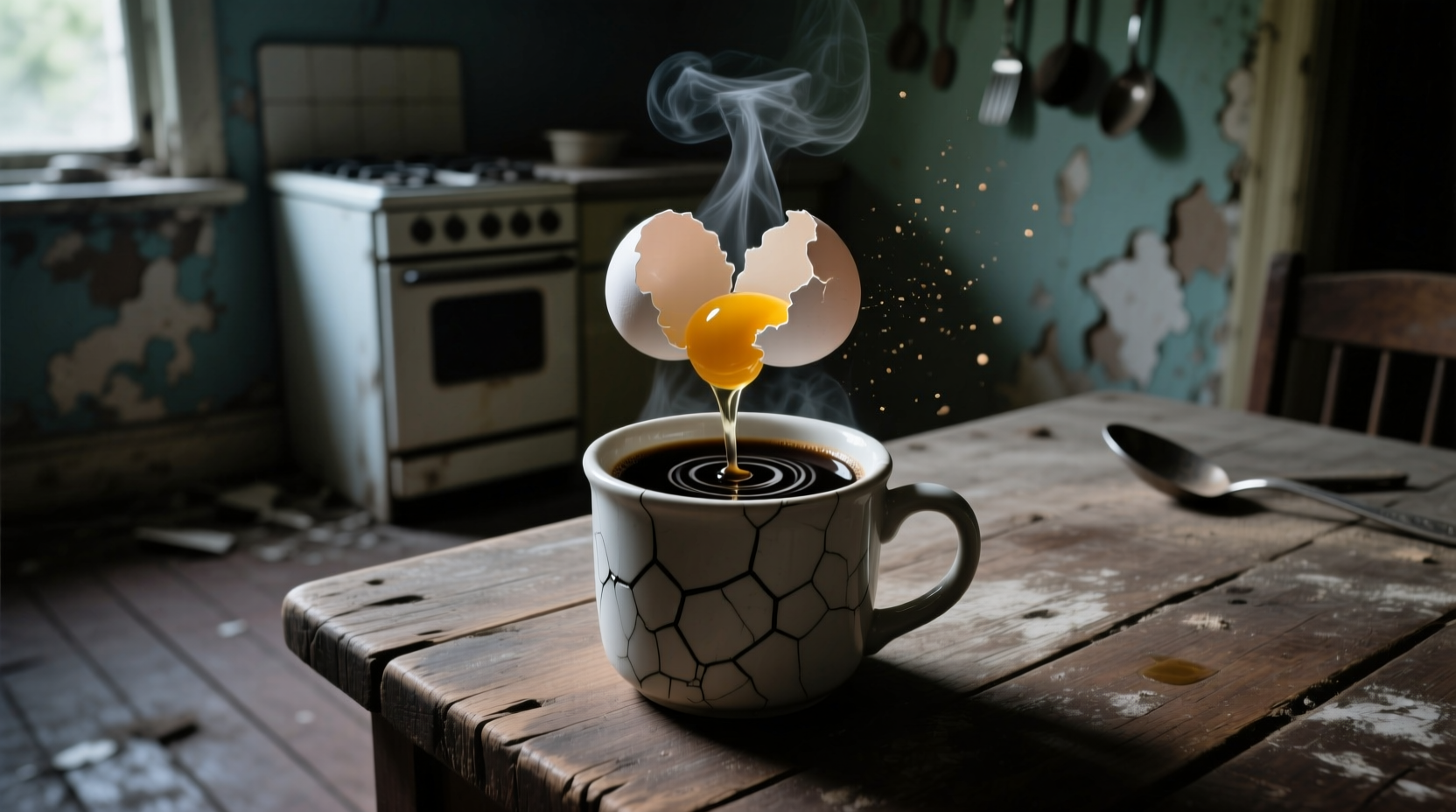 draw bitterness out of cheap coffee with an egg