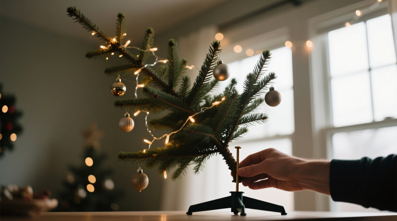 why does the top of my christmas tree lean and how to fix it discreetly