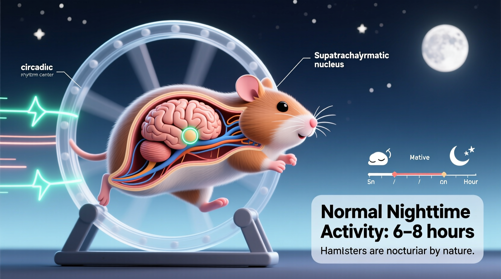 why does my hamster run on wheel at night and how much activity is normal