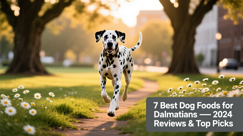 A healthy, active Dalmatian mid-stride in a sunlit park, showing lean muscle and glossy coat