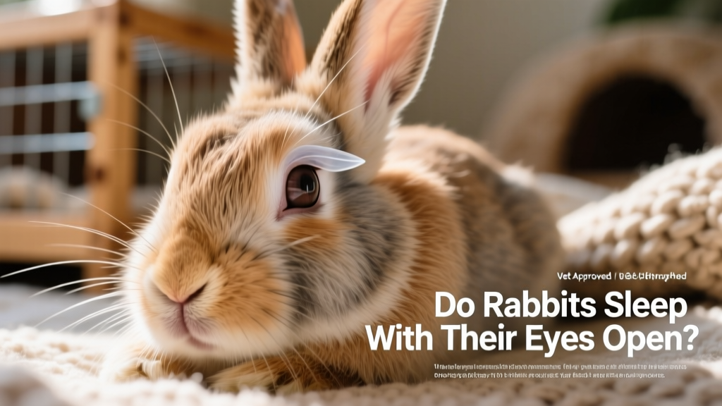 Close-up of a rabbit’s face showing the translucent third eyelid partially covering the eye while the rabbit rests peacefully