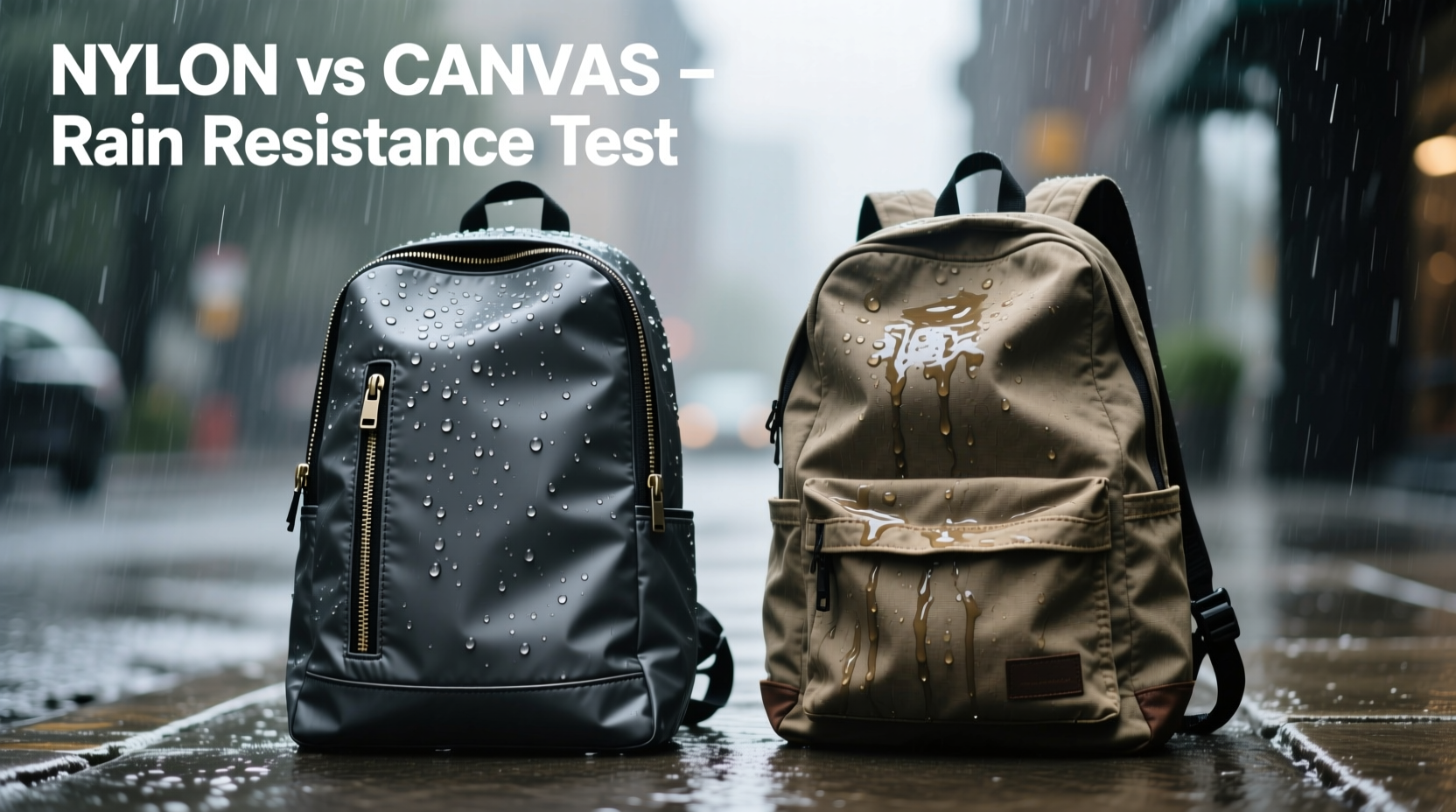 nylon backpack vs canvas backpack which resists rain better on commutes